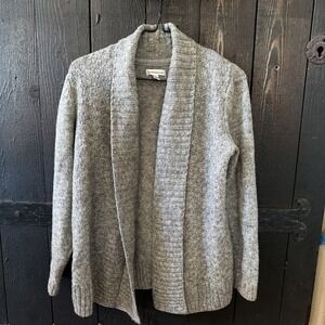 Croft & Barrow Petite Small Open Front Grey Cardigan Sweater Long Sleeve H